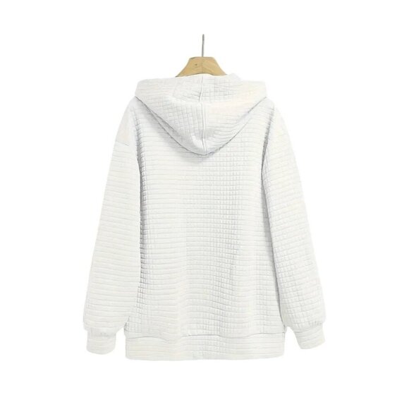 Cat Mom Paw Prints Cozy White Casual Waffle Knit Graphic Hoodie Polyester XXL - Picture 2 of 3